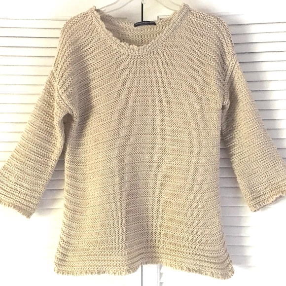 BRANDY MELVILLE Cream Long Sleeve SWEATER TOP - Picture 2 of 7